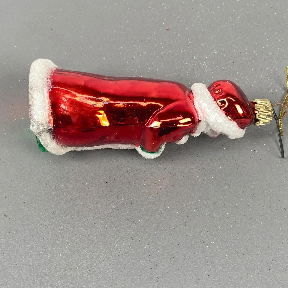 Old World Christmas Santa W/ Raccoon Animal & Mrs Claus Glass Holiday Ornaments